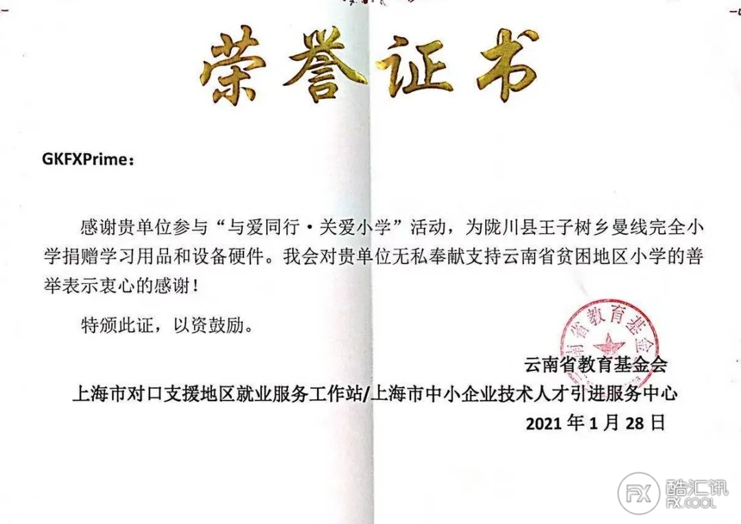 情暖他人 Gkfxprime连续三年投身 与爱同行 关爱小学 公益活动 酷汇讯活动