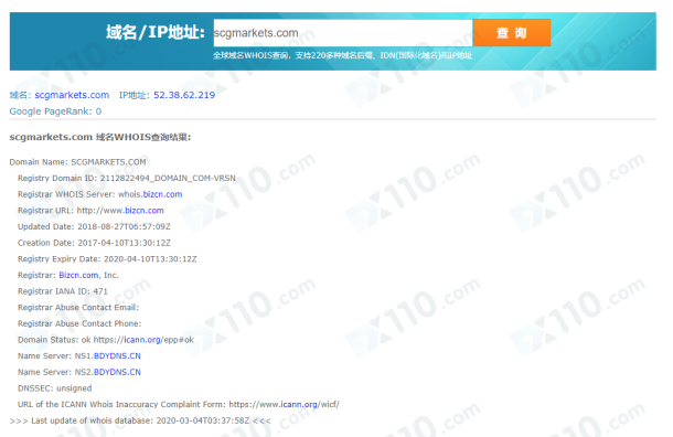 域名调查结果