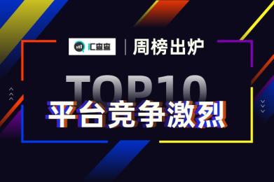 汇查查周榜出炉,TOP10平台竞争激烈 汇查查周榜出炉,TOP10平台竞争激烈