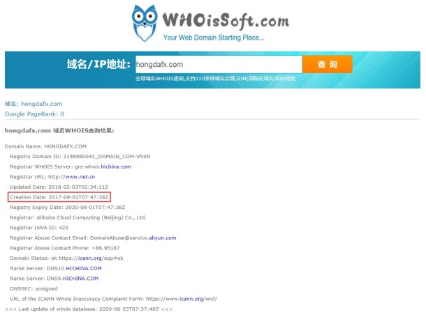 域名调查结果