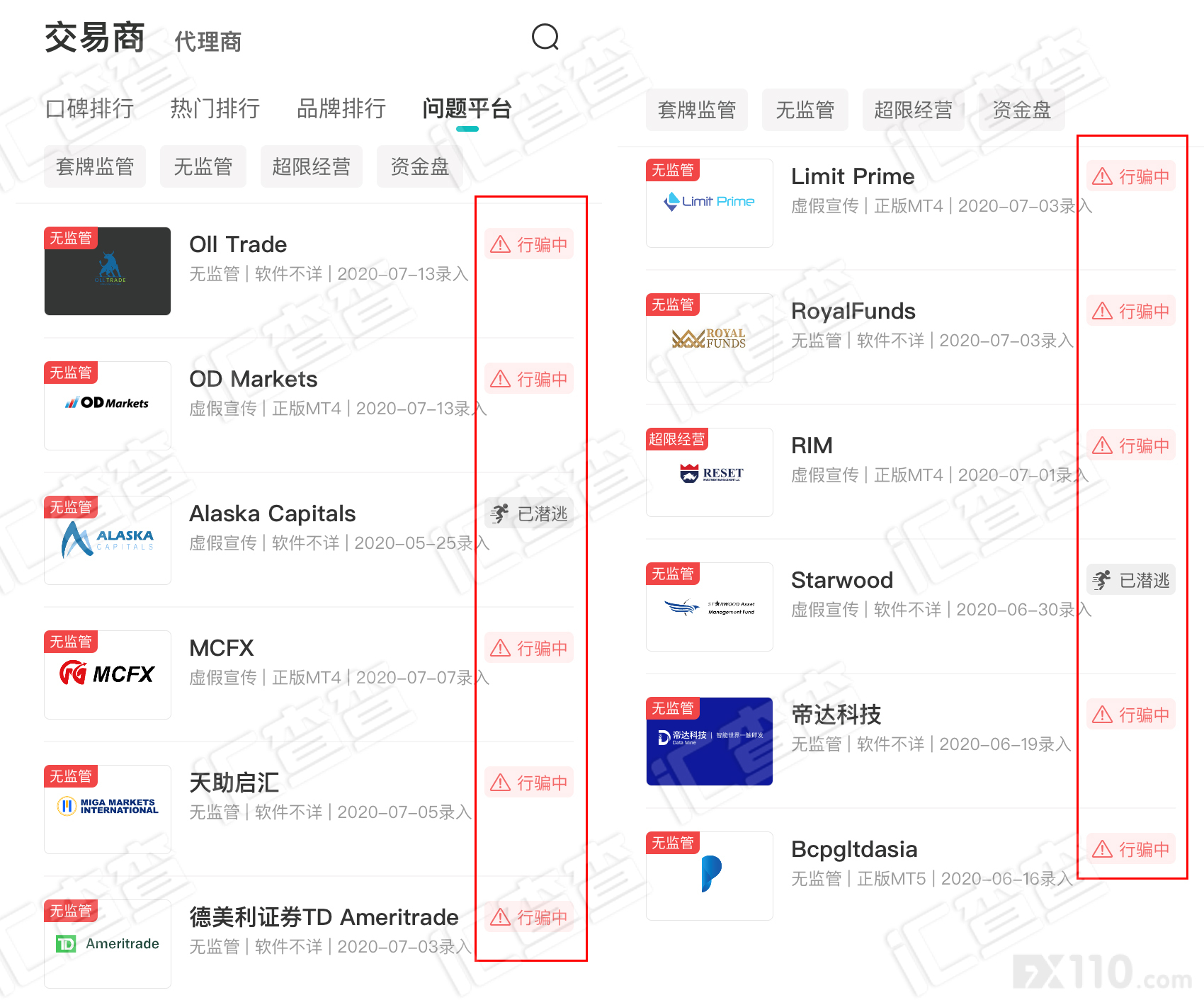 【汇查查】12家问题平台组团行骗！汇查查怒揭老底