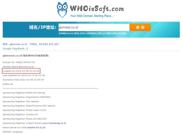 域名调查结果