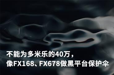 不能为多米乐的40万,像FX168、FX678做黑平台保护伞 不能为多米乐的40万,像FX168、FX678做黑平台保护伞