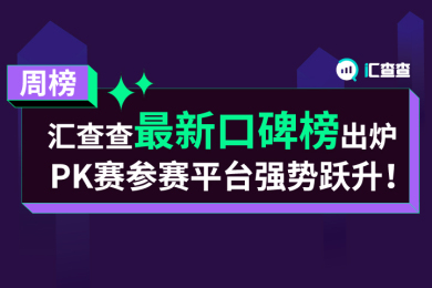 周榜 | 汇查查最新口碑榜出炉,PK赛参赛平台强势跃升! 周榜 | 汇查查最新口碑榜出炉,PK赛参赛平台强势跃升!