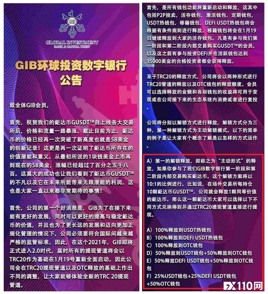 钜富金融变身GIB数字银行，发布“GUSDT钜达币”疯狂收割投资人