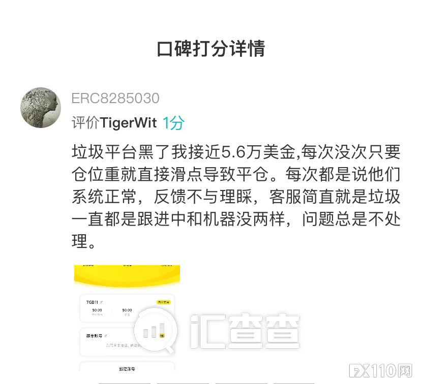 【汇查查曝光】自导自演！Tigerwit平台赔偿亏损金，又要求交易满32手