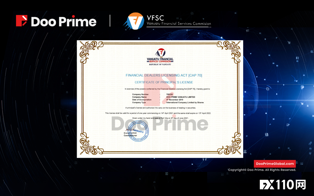 Doo Prime VFSC牌照获续,继续深耕全球市场!