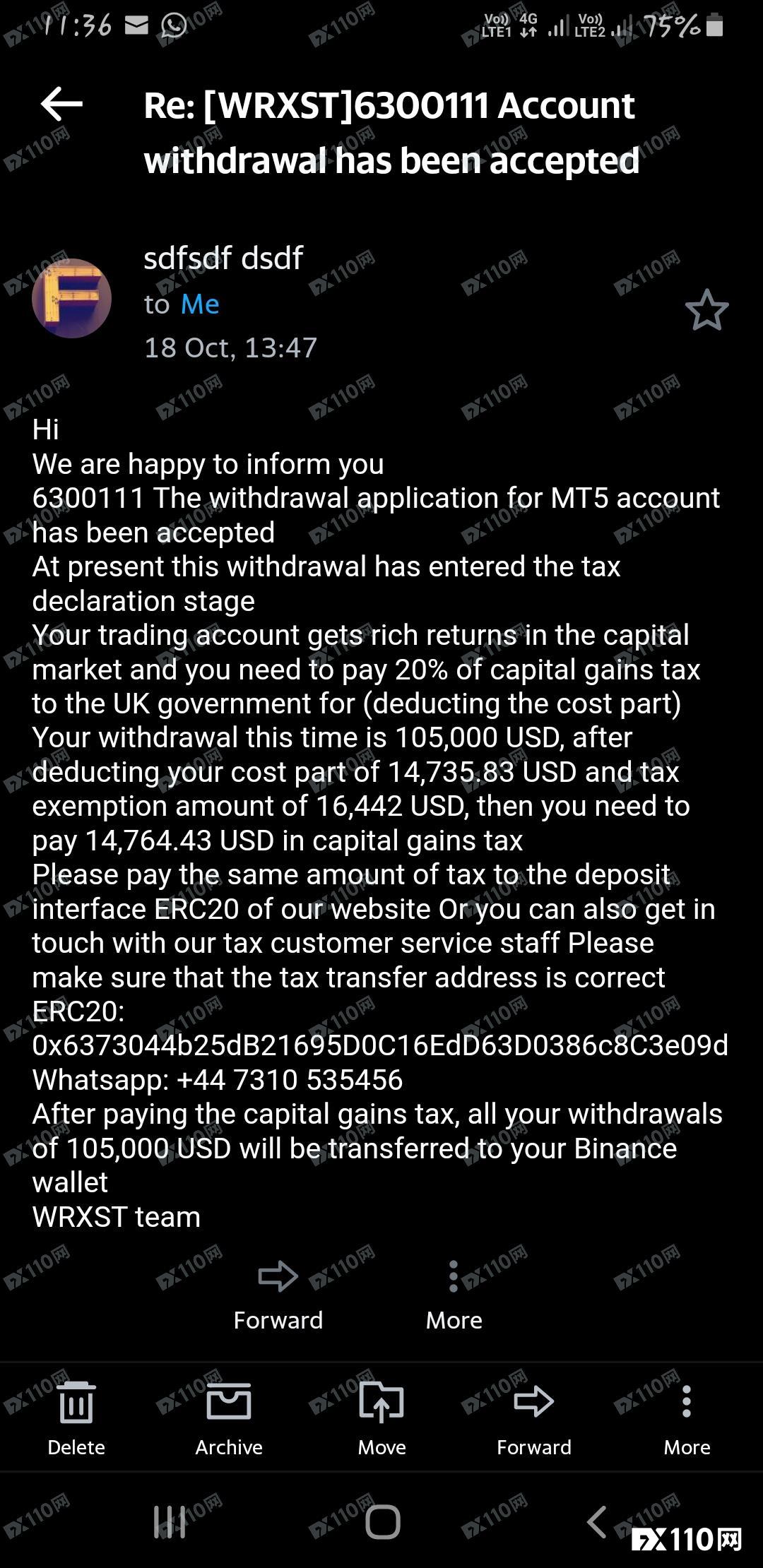 黑平台WRXST:钱交了,但我不给你出金的借口多着呢!