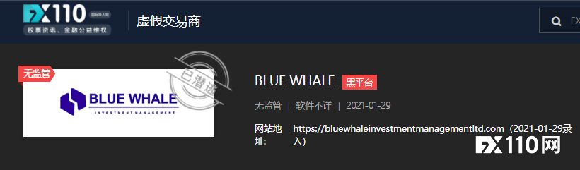 德国BaFin对Blue Whale Investment展开调查,FX110网曾曝光