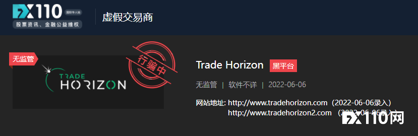 Trade Horizo​​n坑骗网友2万欧！被多国监管标记诈骗