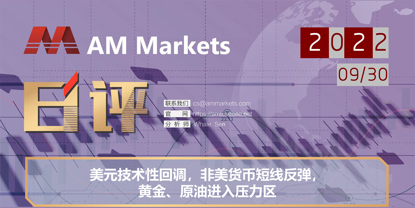 9.30AMMARKETS分析报告（美元技术性回调，非美货币短线反弹，黄金、原油进入压力区）_01.jpg