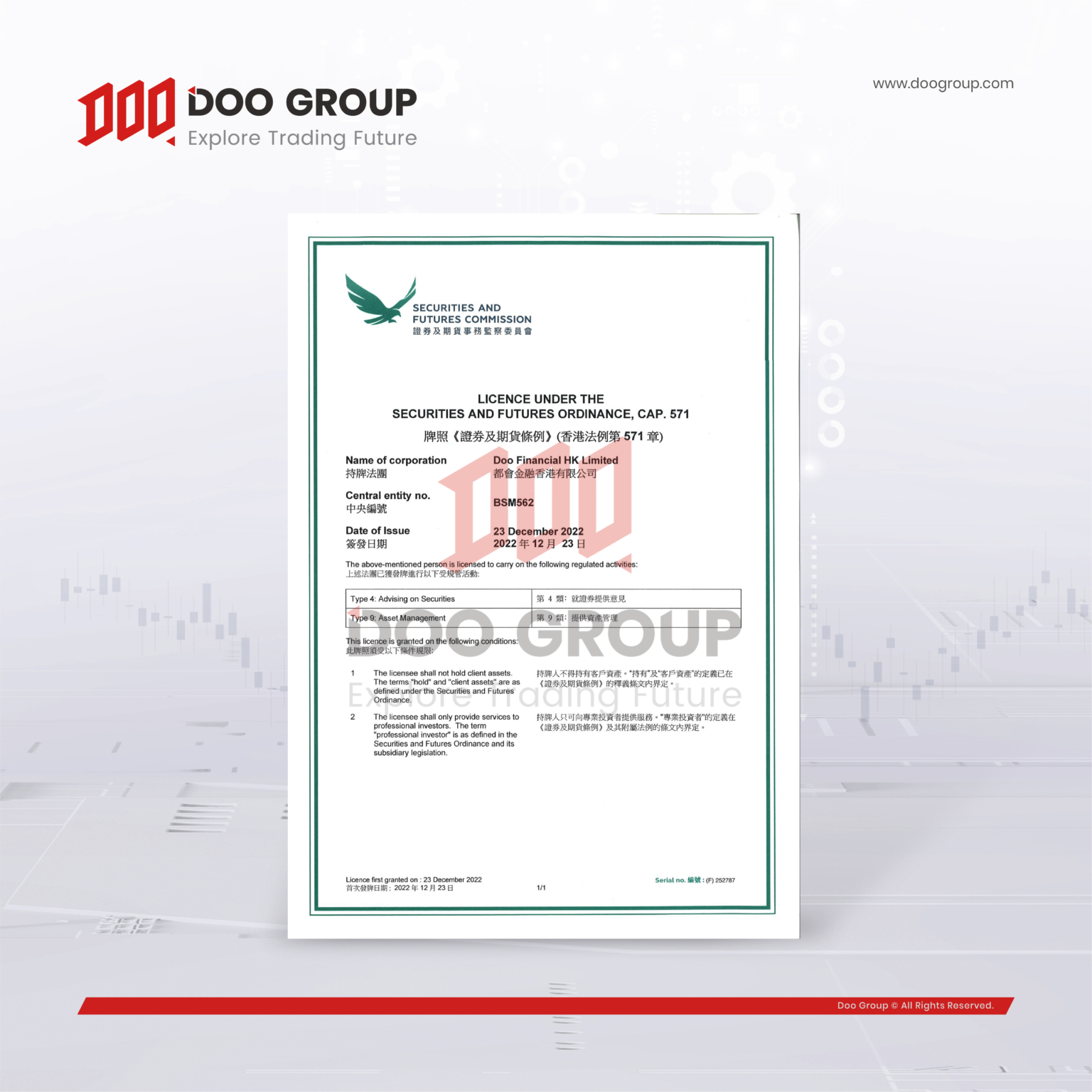 公司动态| Doo Group 获发香港证券及期货事务监察委员会（HK SFC）第4 类和第9 类牌照_交易商汇评