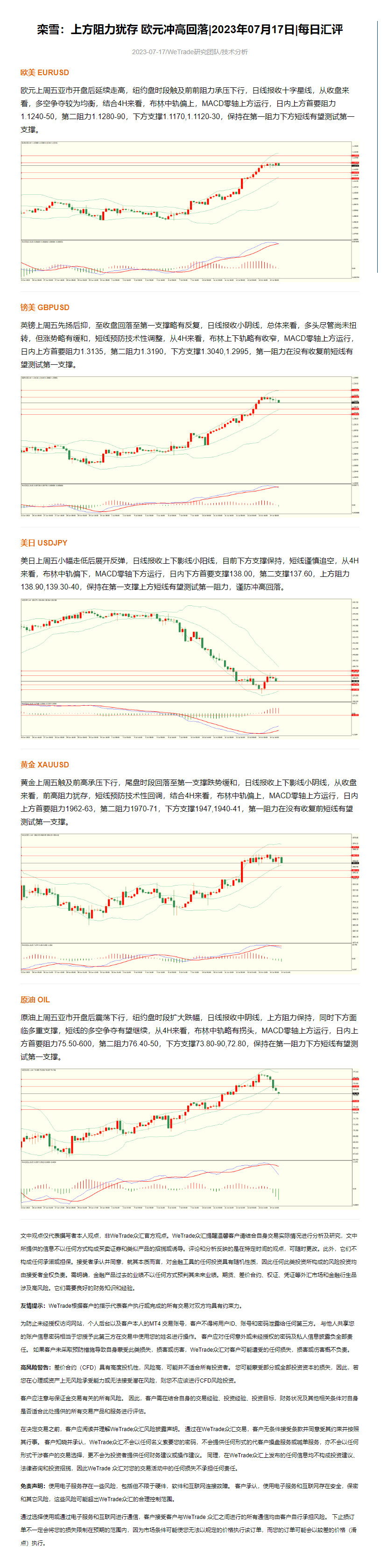 栾雪：上方阻力犹存 欧元冲高回落_2023年07月17日_每日汇评_WeTrade.png