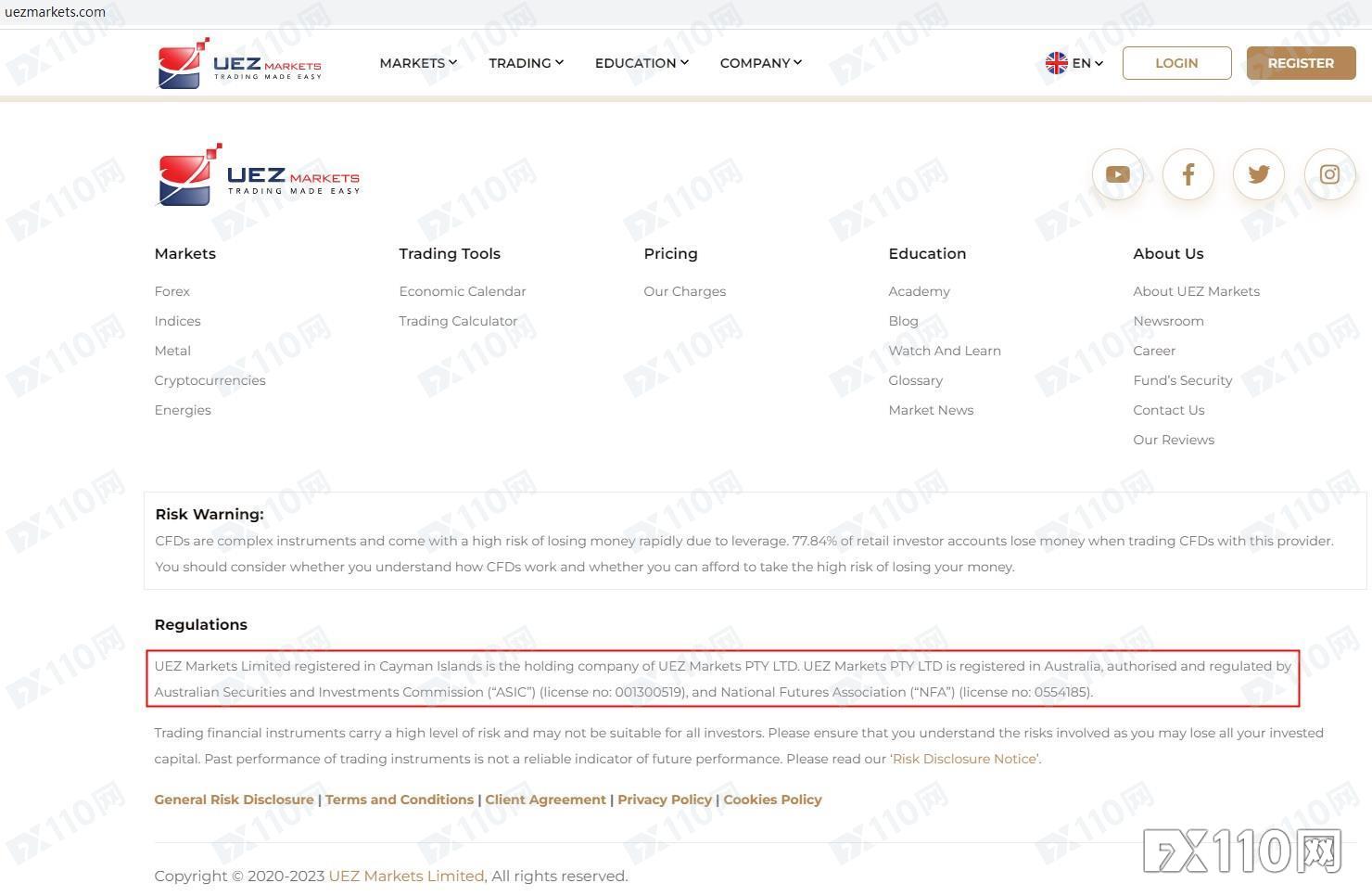 網站關了又開，已半個月無法出金！平台代理稱UEZ Markets已跑路_外匯專題_FX110網