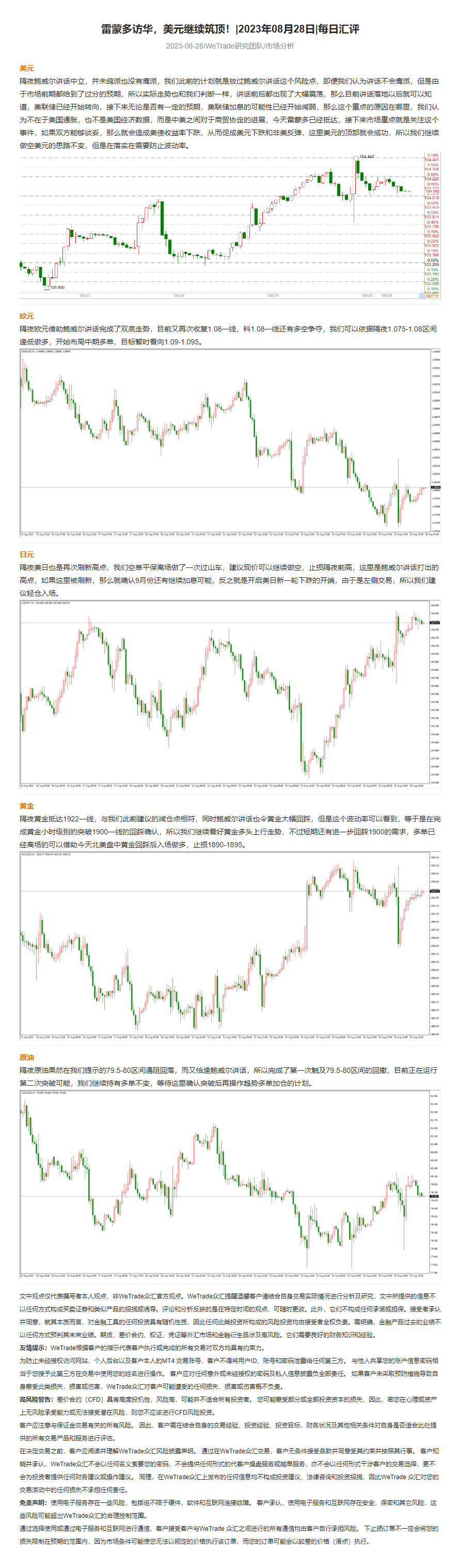 雷蒙多访华，美元继续筑顶！_2023年08月28日_每日汇评_WeTrade.png