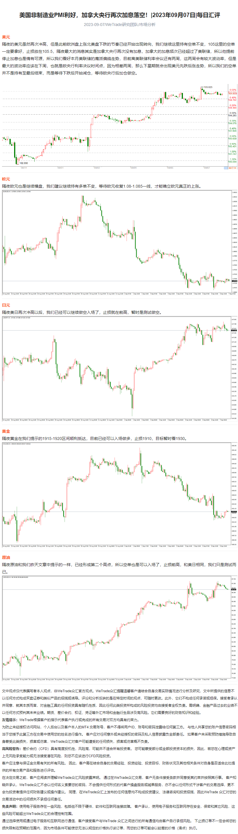 美国非制造业PMI利好，加拿大央行再次加息落空！_2023年09月07日_每日汇评_WeTrade.png