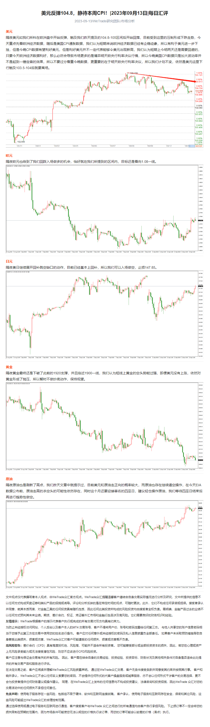 美元反弹104.8，静待本周CPI！_2023年09月13日_每日汇评_WeTrade.png