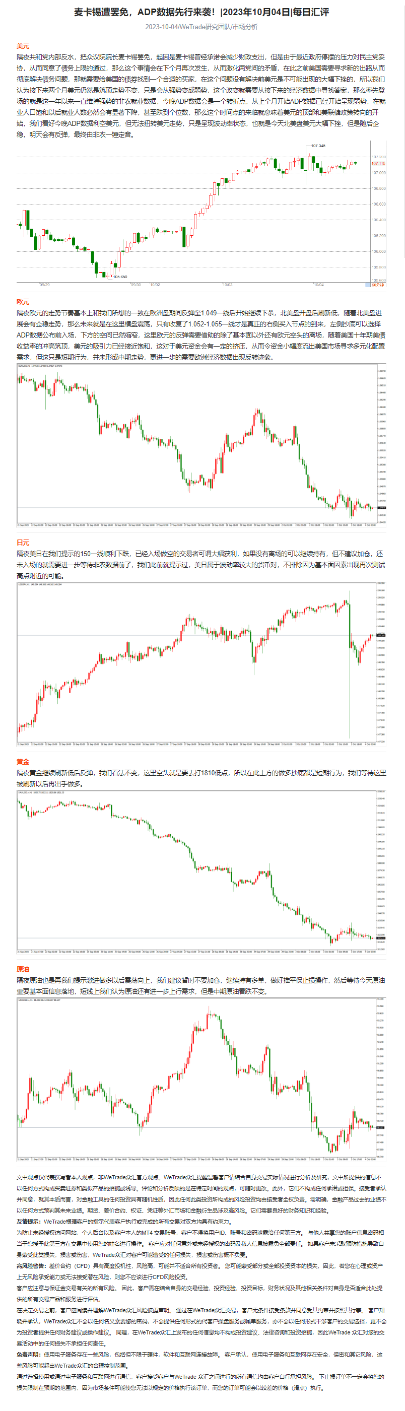 麦卡锡遭罢免，ADP数据先行来袭！_2023年10月04日_每日汇评_WeTrade.png