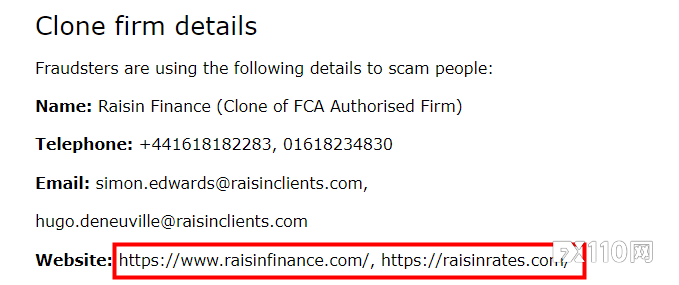 英国FCA警告:远离这家克隆平台Raisin Finance