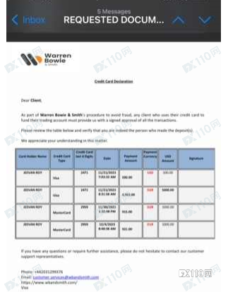 无法出金！Warren Bowie & Smith平台的受害者不断攀升