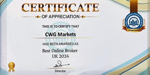 CWG Markets荣膺“英国最佳在线经纪商” 称号，展现金融服务领域的领先实力