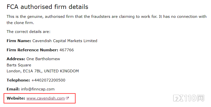 英国FCA警告：远离这家克隆平台cavcmuk.com