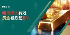百利好：俄乌停火有戏 黄金暴跌超8%