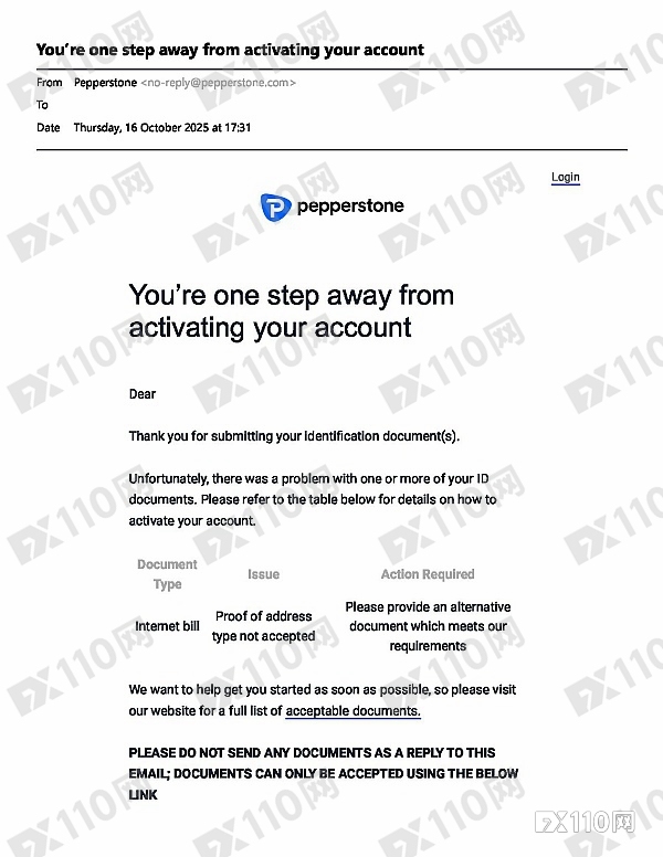 成功“劝退”客户！Pepperstone审核流程遭较真投资者吐槽