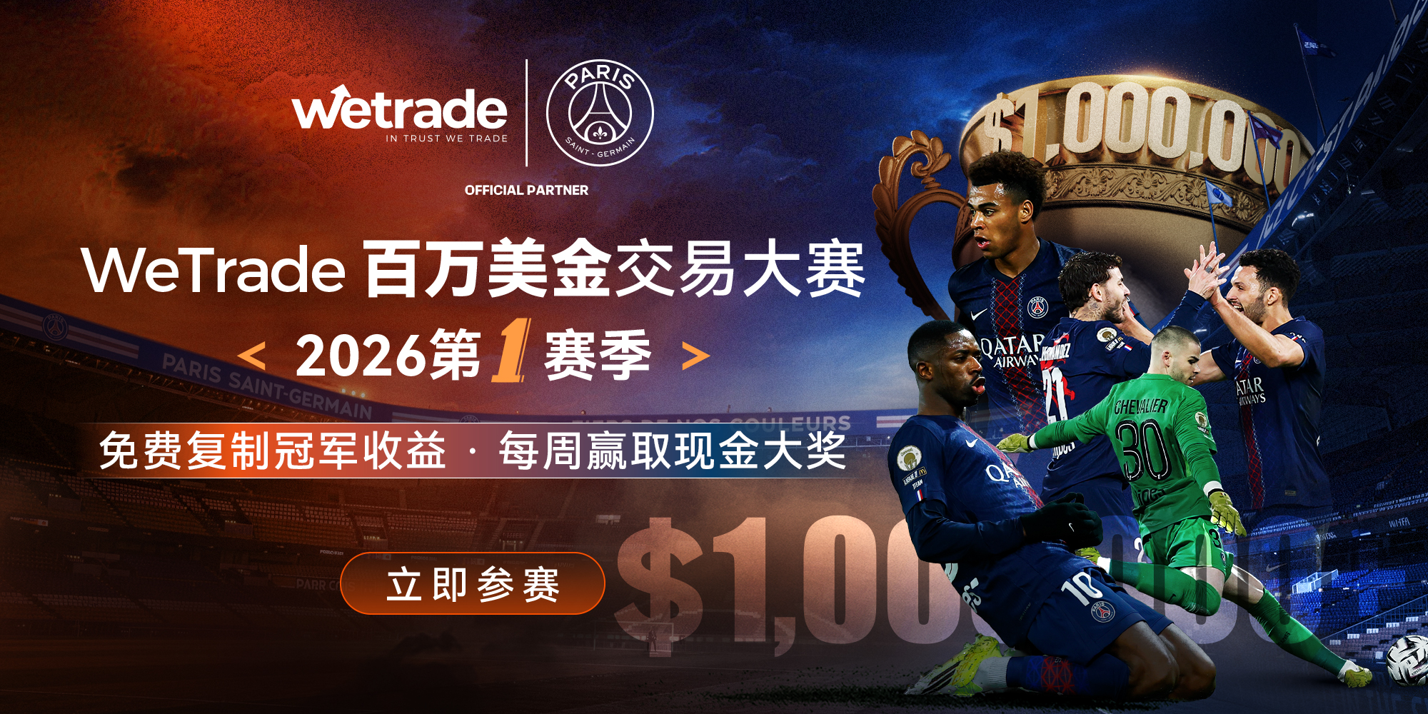 巅峰对决开启！WeTrade 2026 百万美金交易大赛今日全球开赛