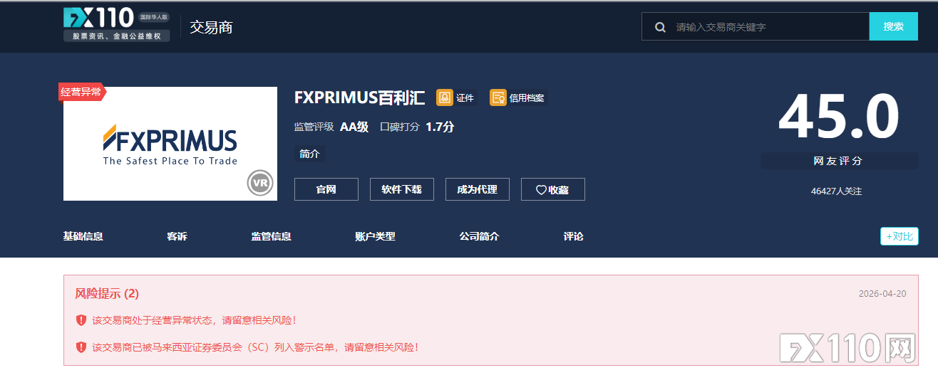 盈利被抹、本金倒扣逾万美金！FXPrimus投资者遭遇“双重收割”